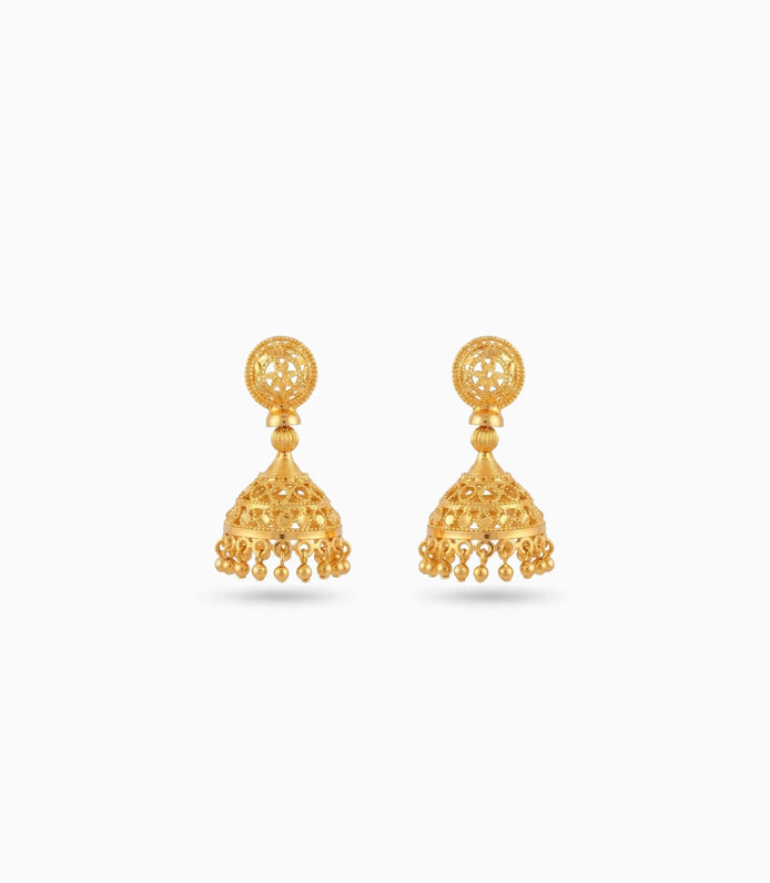 Gold Plated Graceful Traditional Jhumka Earrings