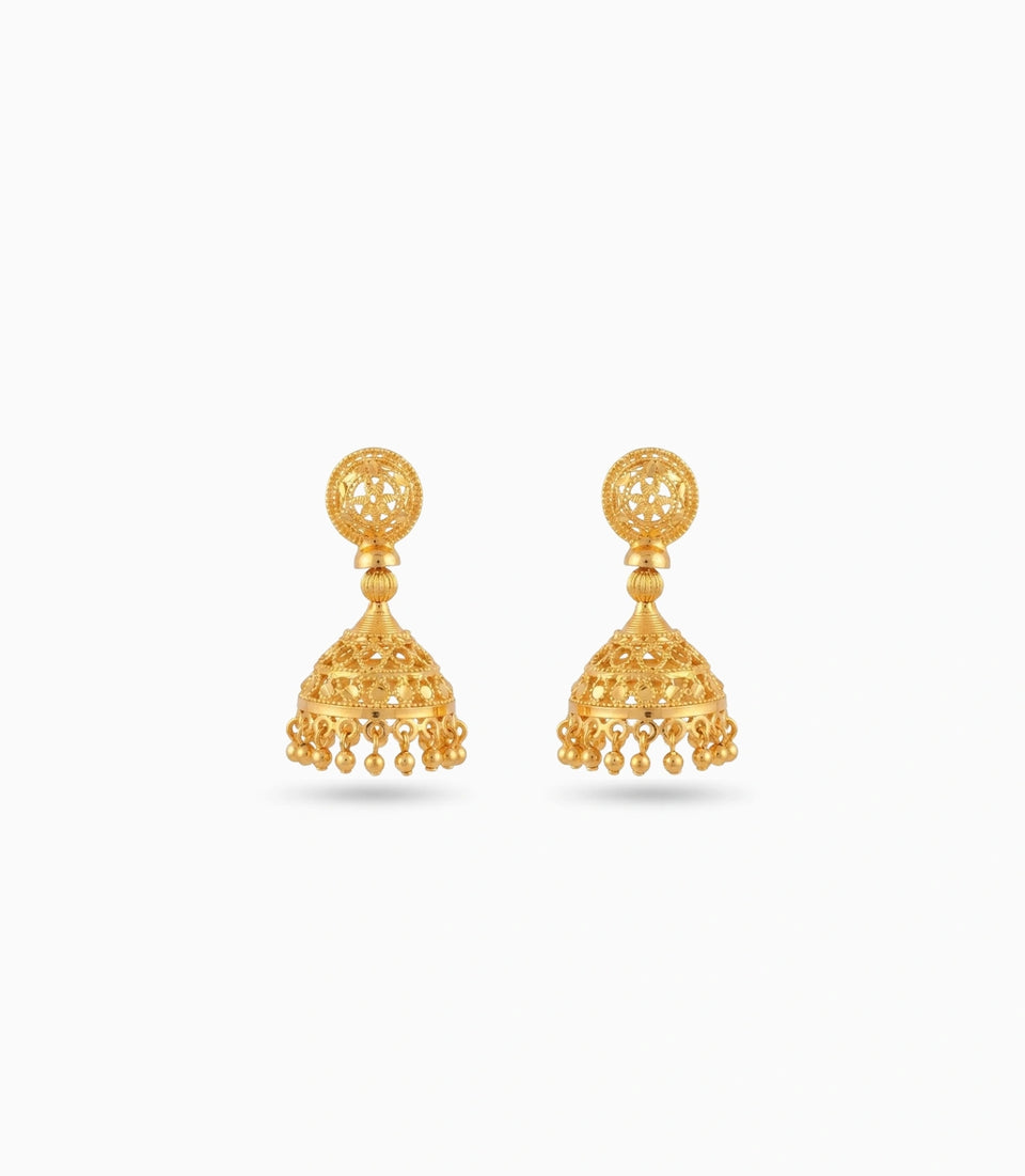 Gold Plated Graceful Traditional Jhumka Earrings