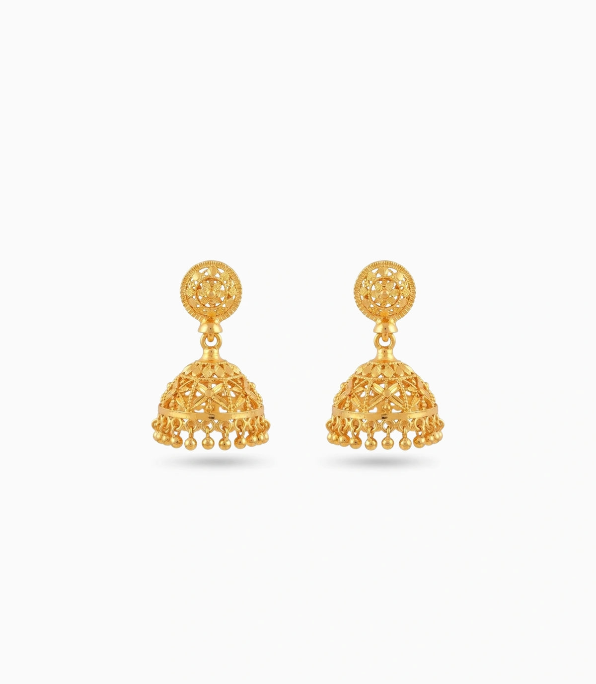 Gold Plated Delicate Traditional Jhumka Earrings