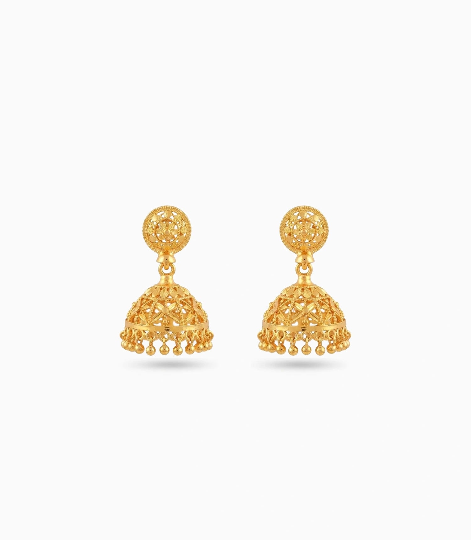 Gold Plated Delicate Traditional Jhumka Earrings