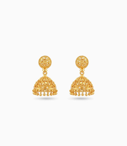 Gold Plated Delicate Traditional Jhumka Earrings