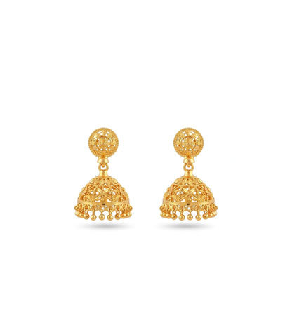 Gold Plated Delicate Traditional Jhumka Earrings
