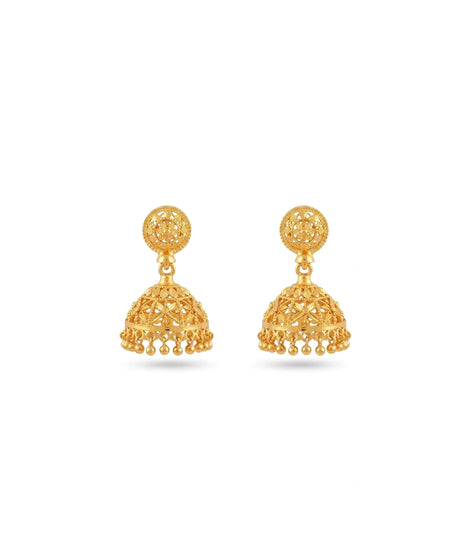 Gold Plated Delicate Traditional Jhumka Earrings