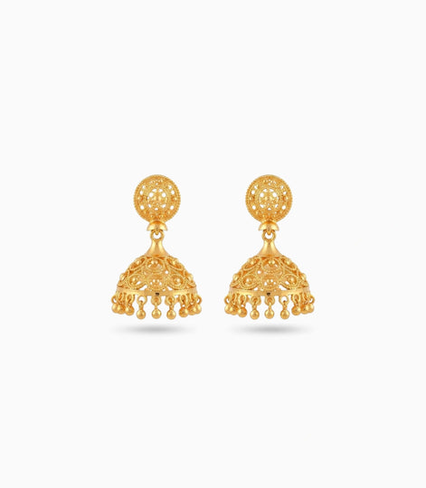 Gold Plated Casual Traditional Jhumka Earrings