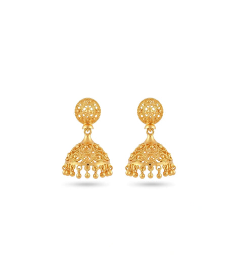 Gold Plated Casual Traditional Jhumka Earrings