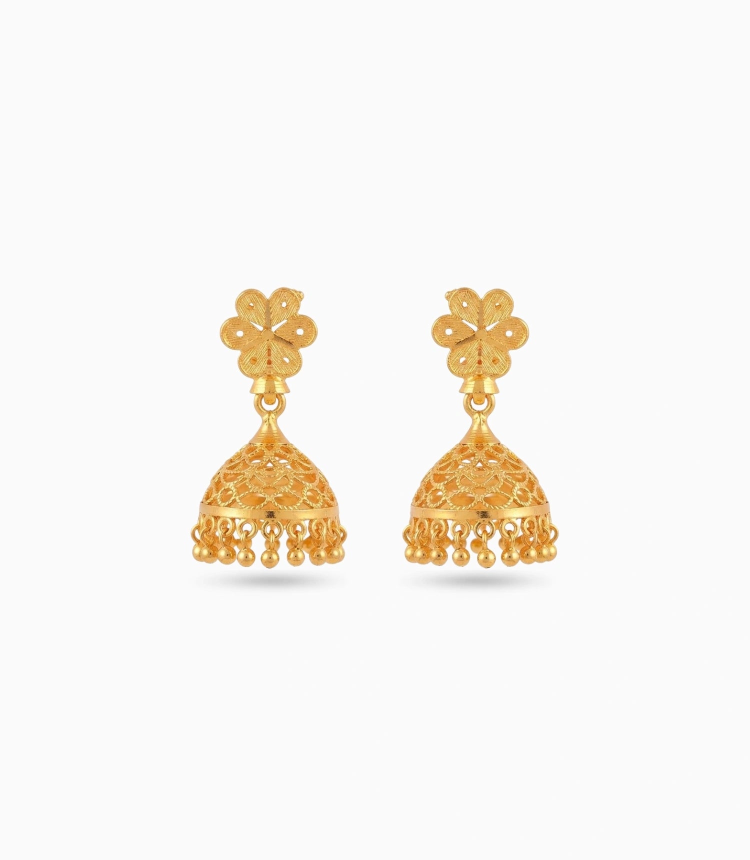 Gold Plated  Filigree Traditional Jhumka Earrings