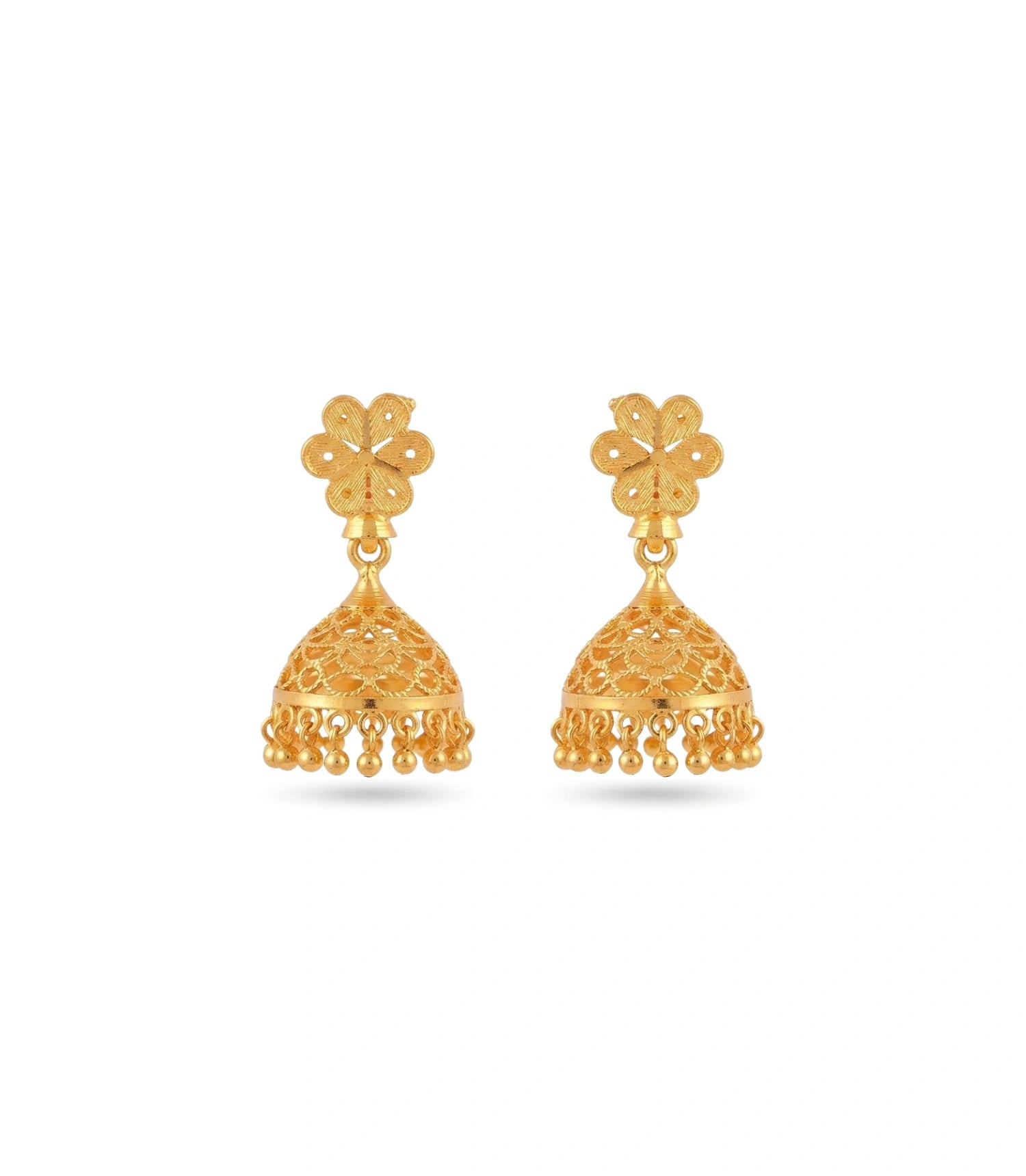 Gold Plated  Filigree Traditional Jhumka Earrings