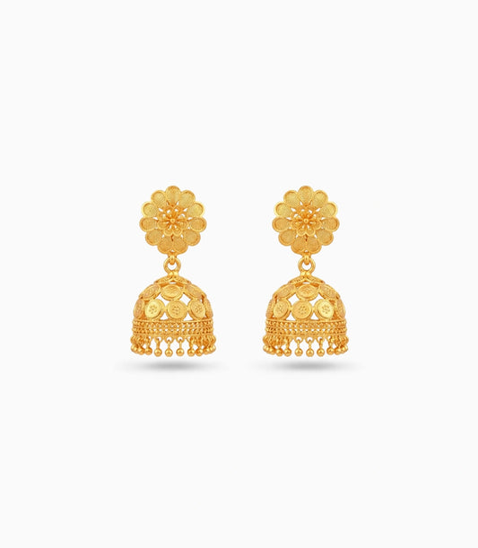 Gold Plated Latest Traditional Jhumka Earrings