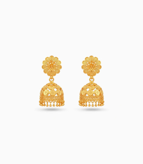 Gold Plated Latest Traditional Jhumka Earrings