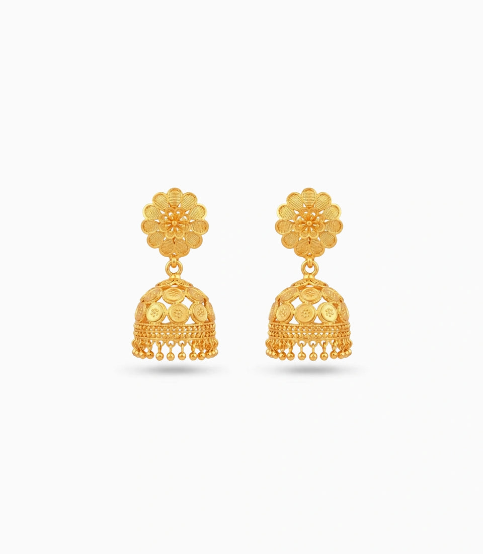 Gold Plated Latest Traditional Jhumka Earrings