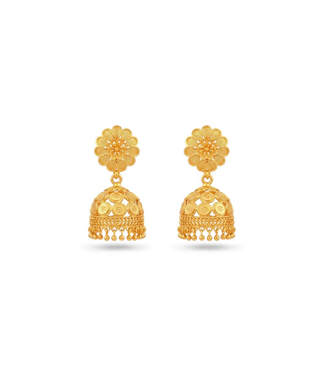 Gold Plated Latest Traditional Jhumka Earrings