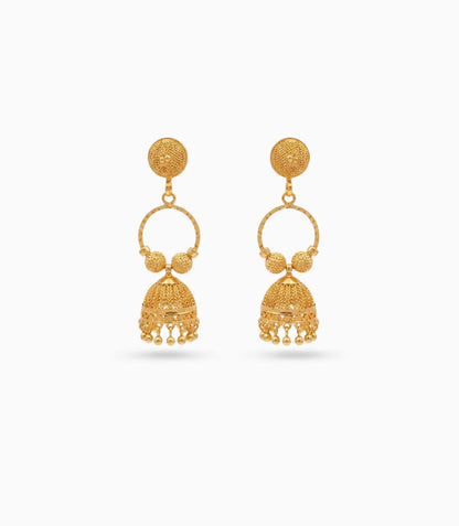 Gold Plated Ethnic Mini Ring Jhumka Earrings