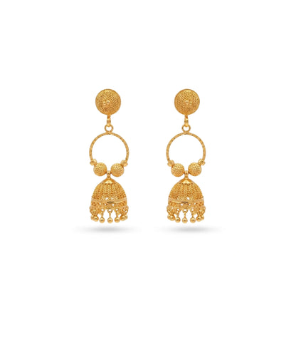 Gold Plated Ethnic Mini Ring Jhumka Earrings