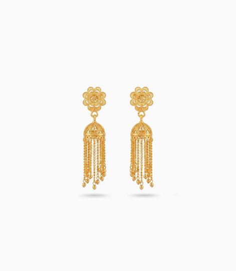 Gold Plated Ethnic Elegant Jhumka Earrings