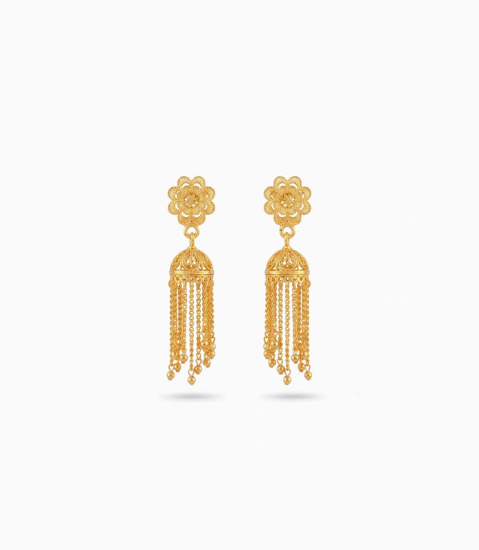 Gold Plated Ethnic Elegant Jhumka Earrings