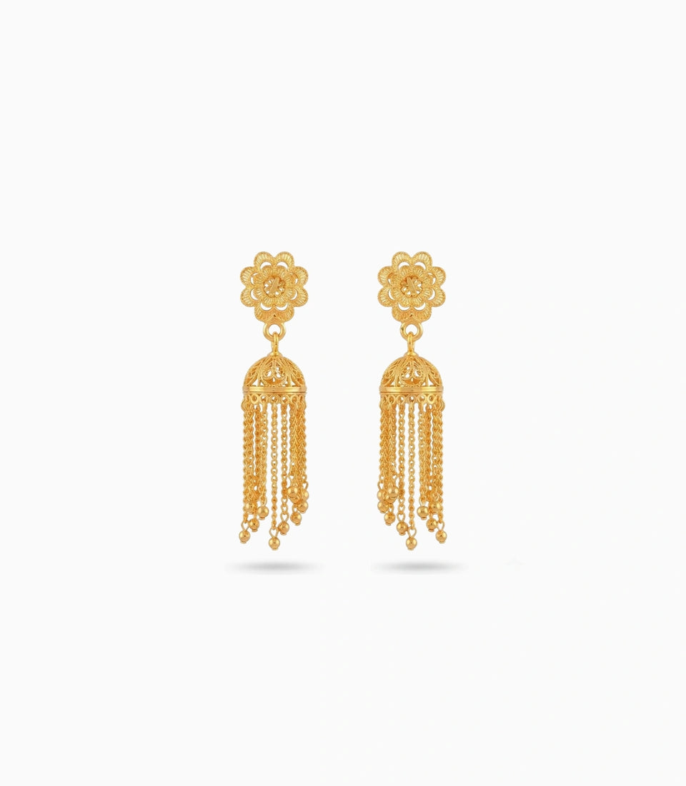Gold Plated Ethnic Elegant Jhumka Earrings