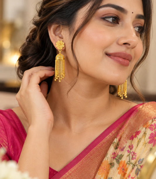 Gold Plated Ethnic Elegant Jhumka Earrings