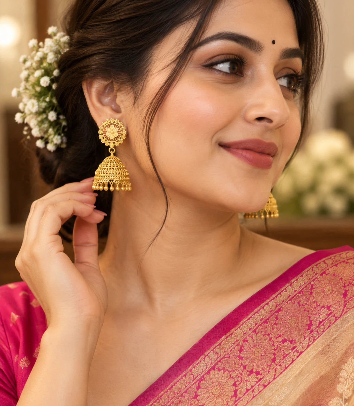 Gold Plated Ethnic Premium Jhumka Earrings