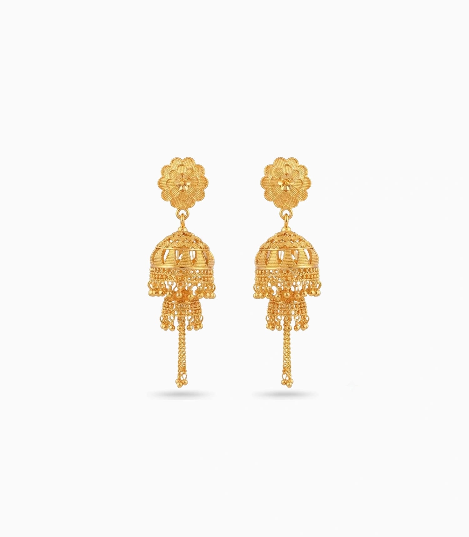 Gold Plated Ethnic Wedding Wear Jhumka Earrings