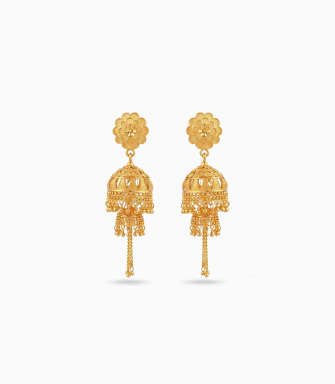 Gold Plated Ethnic Wedding Wear Jhumka Earrings