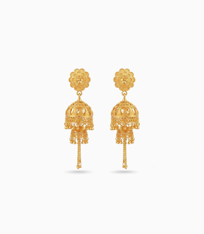 Gold Plated Ethnic Wedding Wear Jhumka Earrings