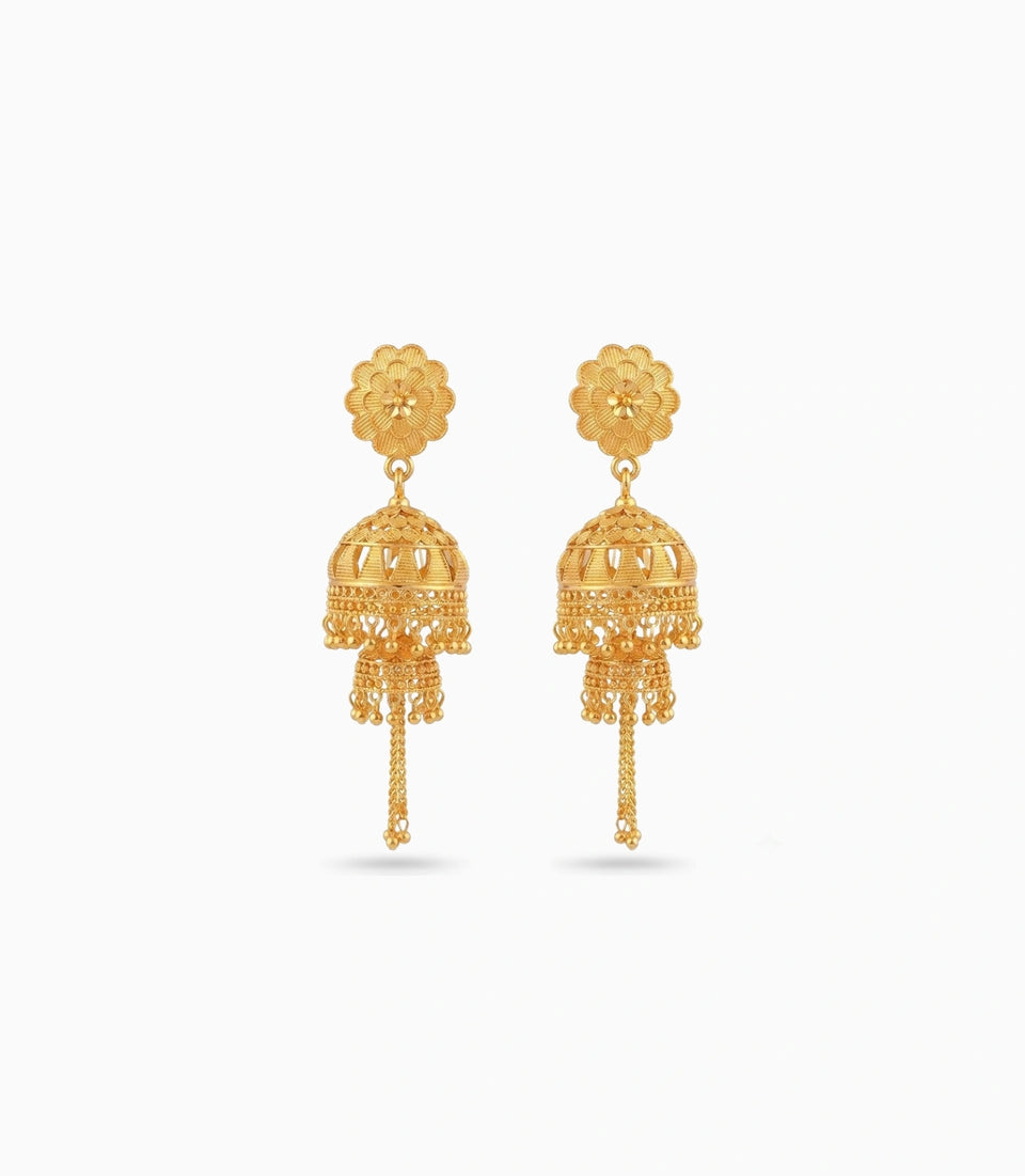 Gold Plated Ethnic Wedding Wear Jhumka Earrings