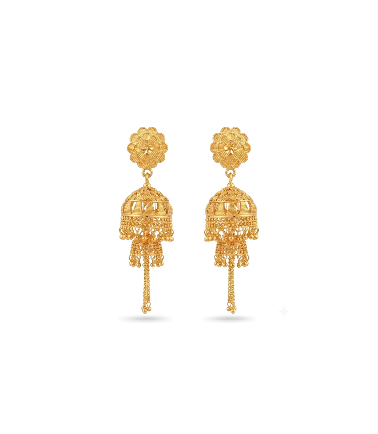 Gold Plated Ethnic Wedding Wear Jhumka Earrings