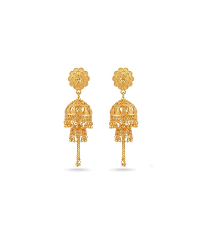 Gold Plated Ethnic Wedding Wear Jhumka Earrings