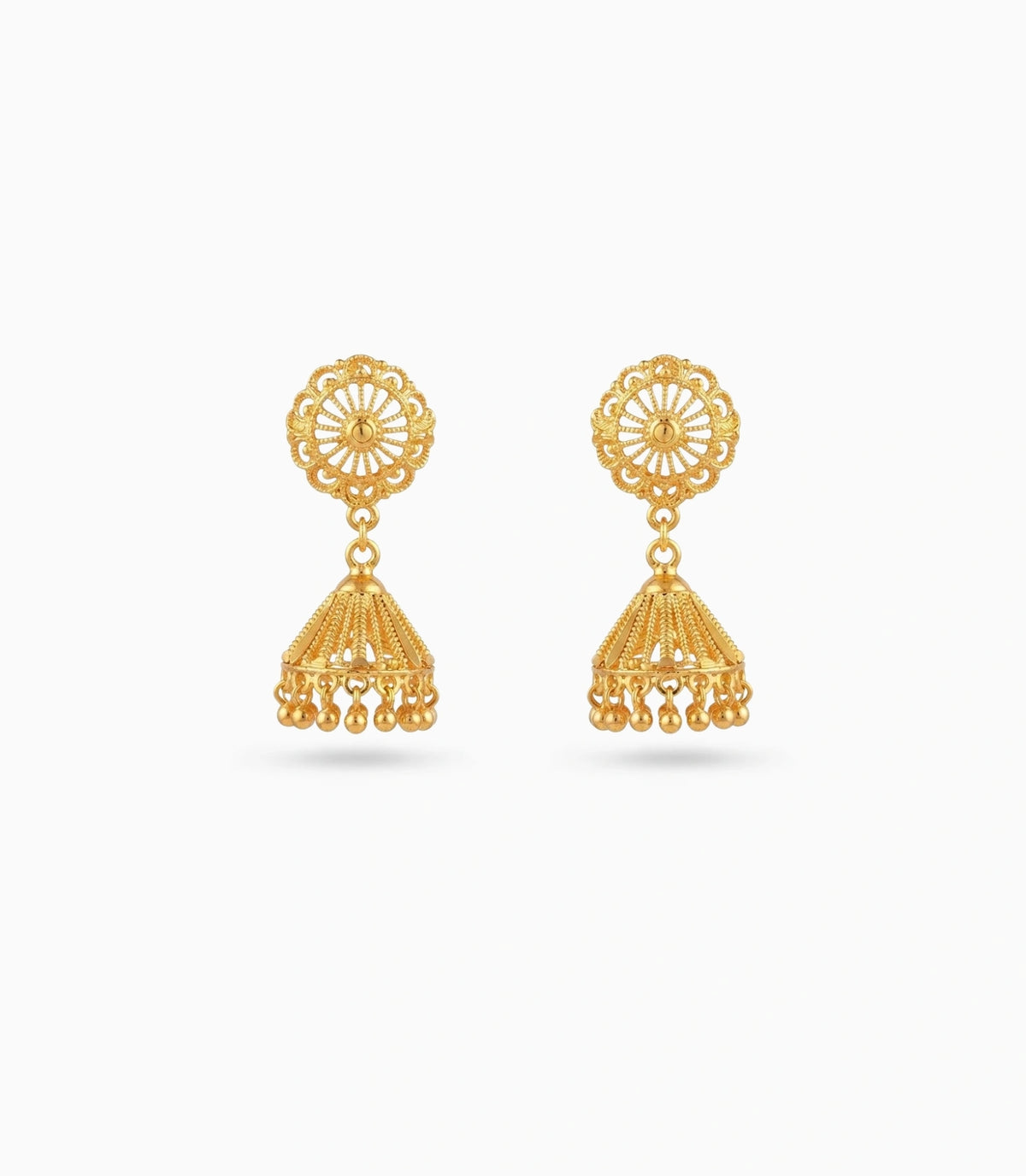 Gold Plated Ethnic Party Wear Jhumka Earrings