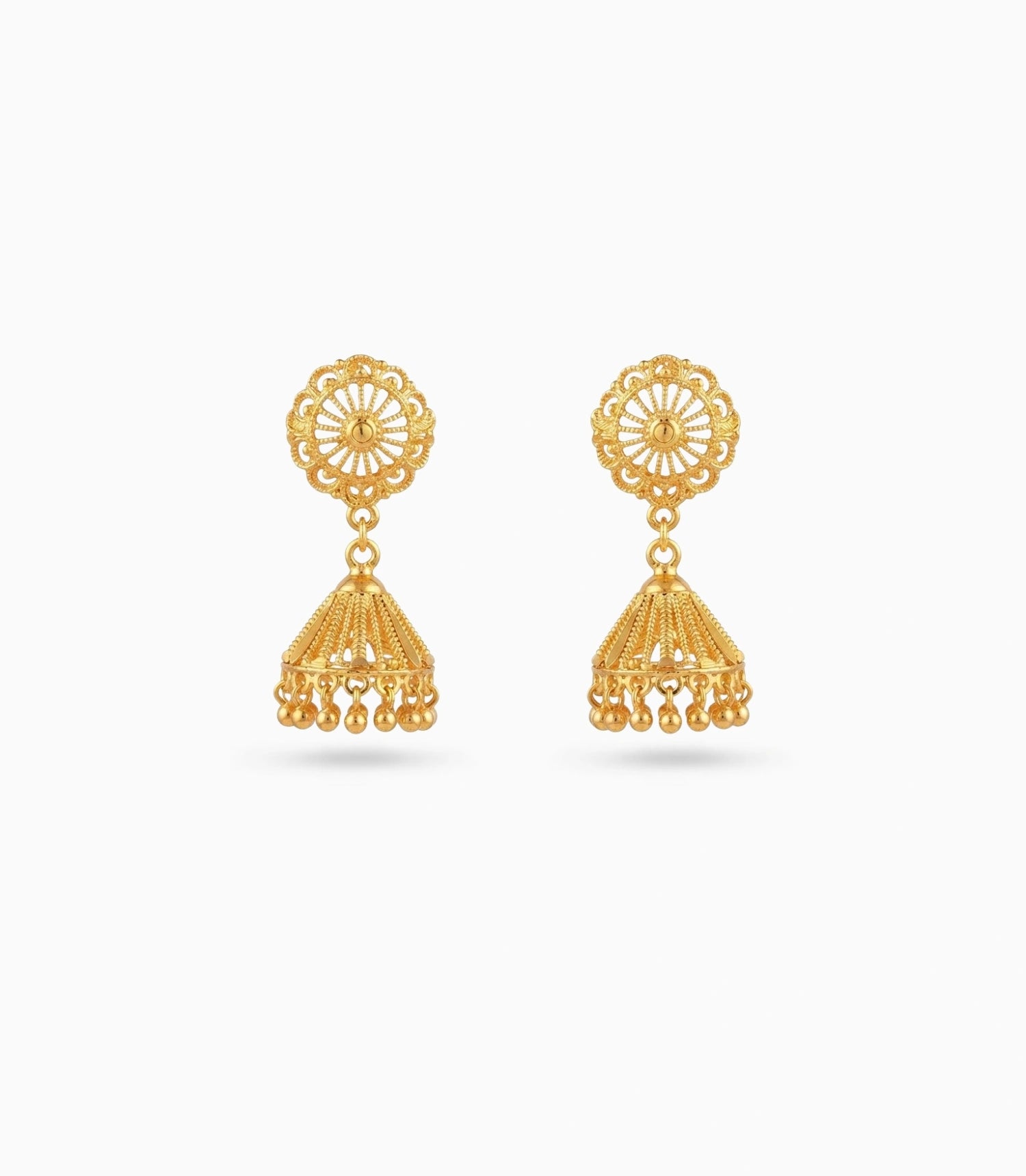 Gold Plated Ethnic Party Wear Jhumka Earrings