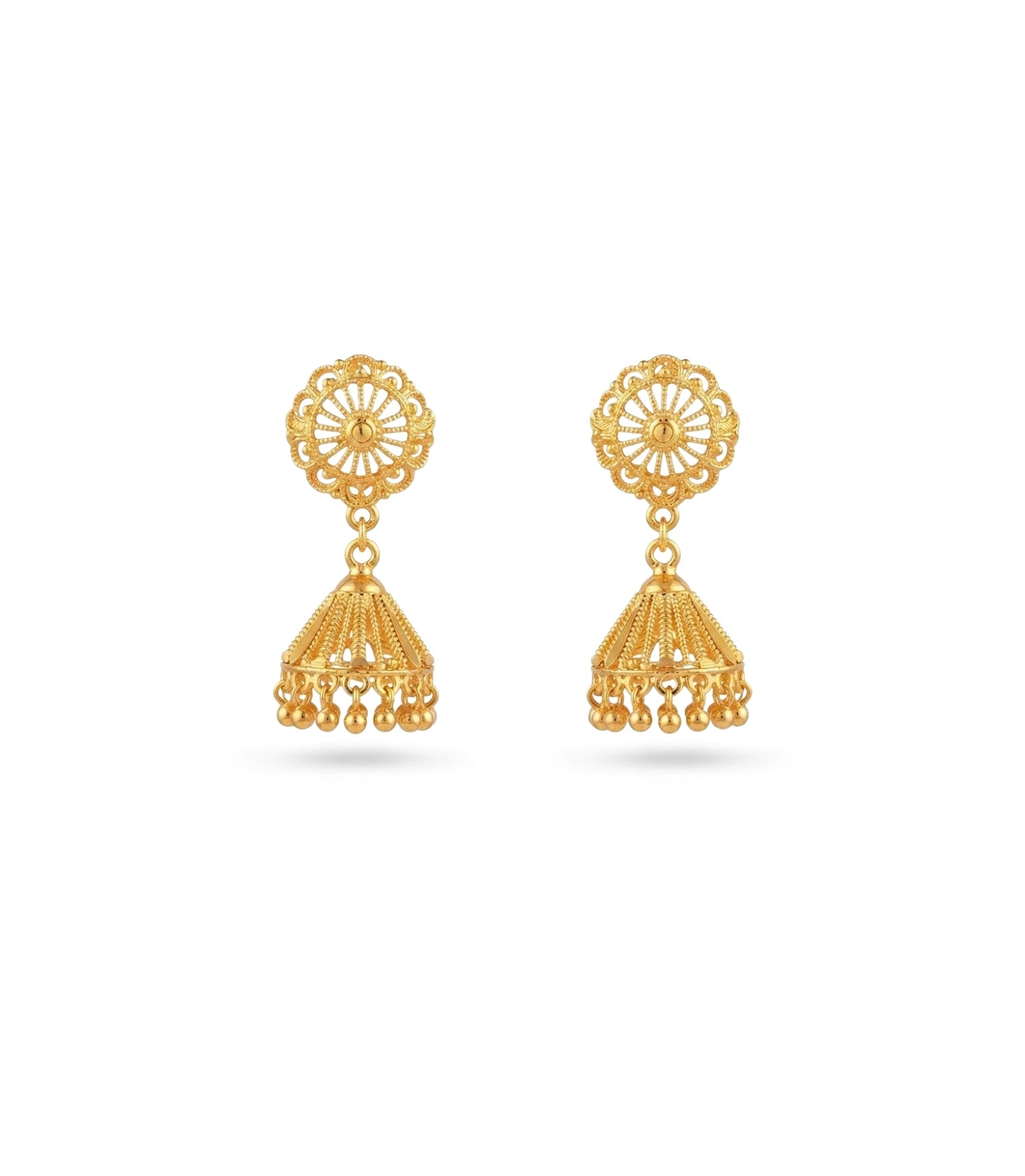 Gold Plated Ethnic Party Wear Jhumka Earrings