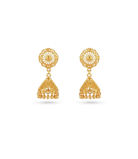 Gold Plated Ethnic Party Wear Jhumka Earrings