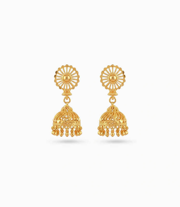 Gold Plated Ethnic Festive Jhumka Earrings