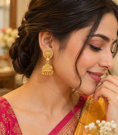 Gold Plated Ethnic Festive Jhumka Earrings