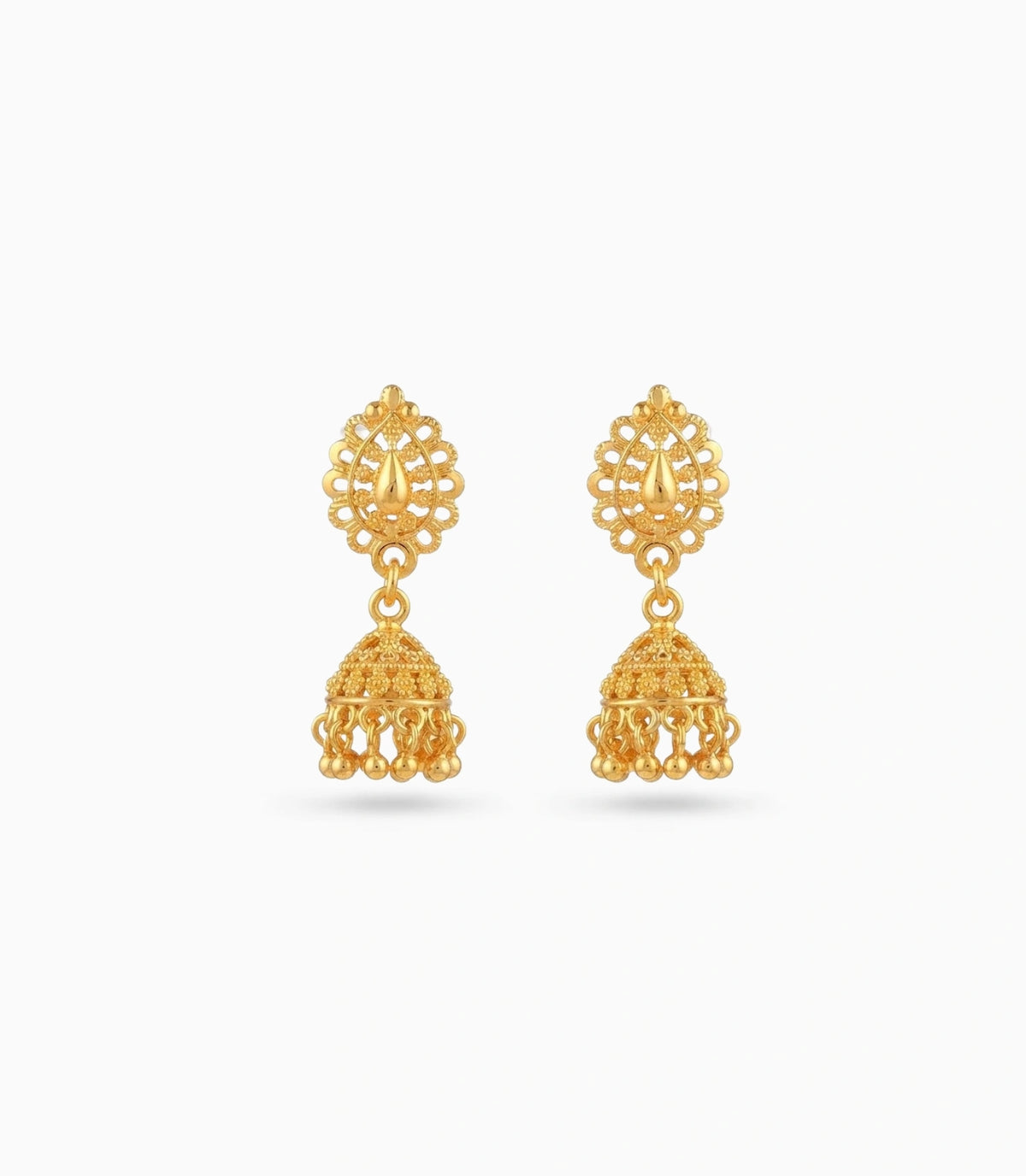 Gold Plated Ethnic Dome Jhumka Earrings