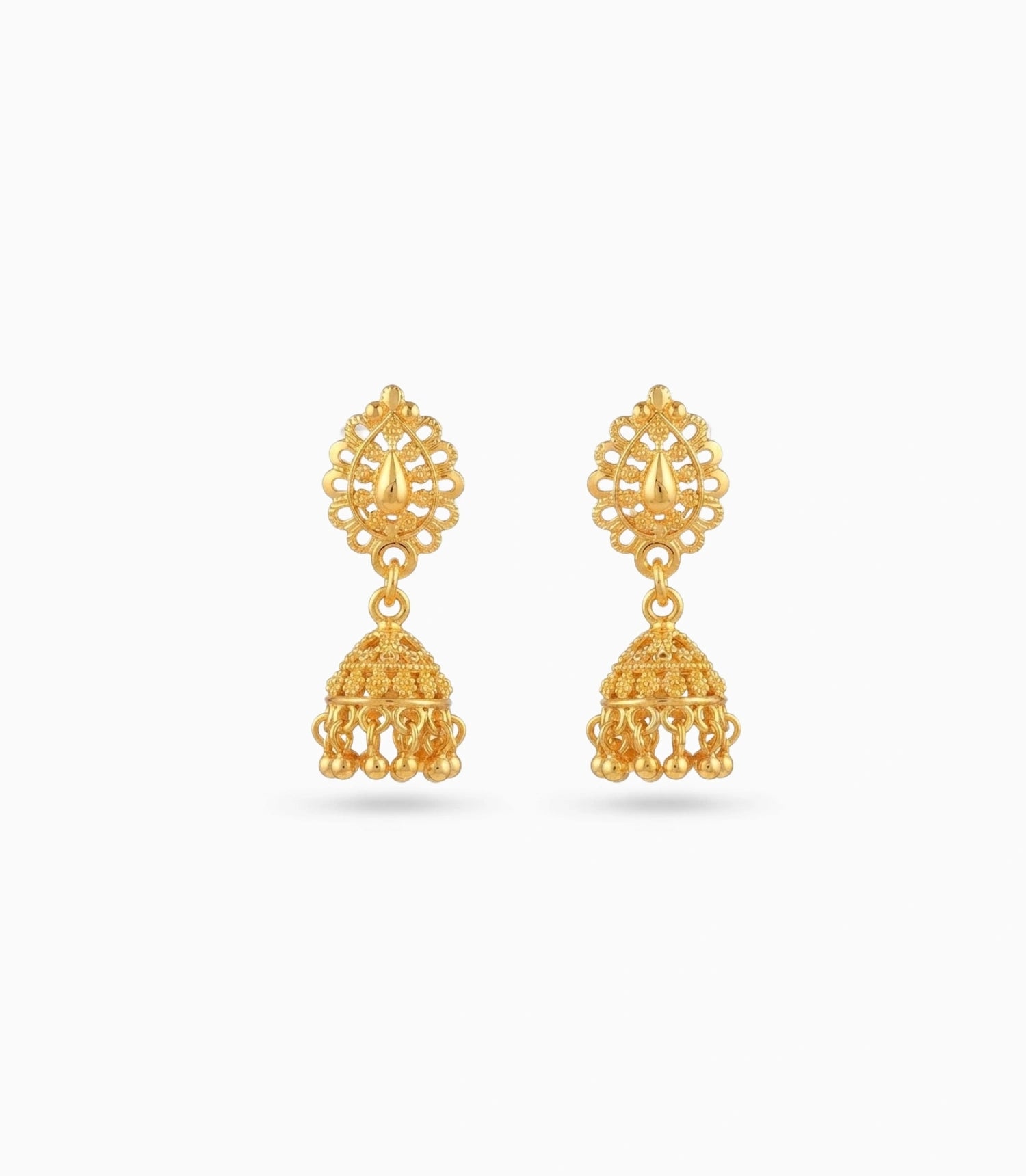 Gold Plated Ethnic Dome Jhumka Earrings