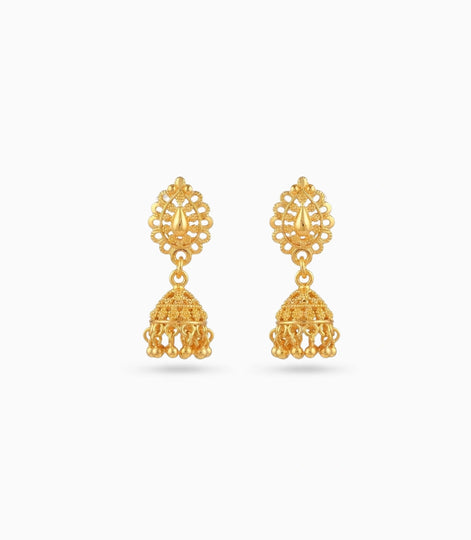 Gold Plated Ethnic Dome Jhumka Earrings