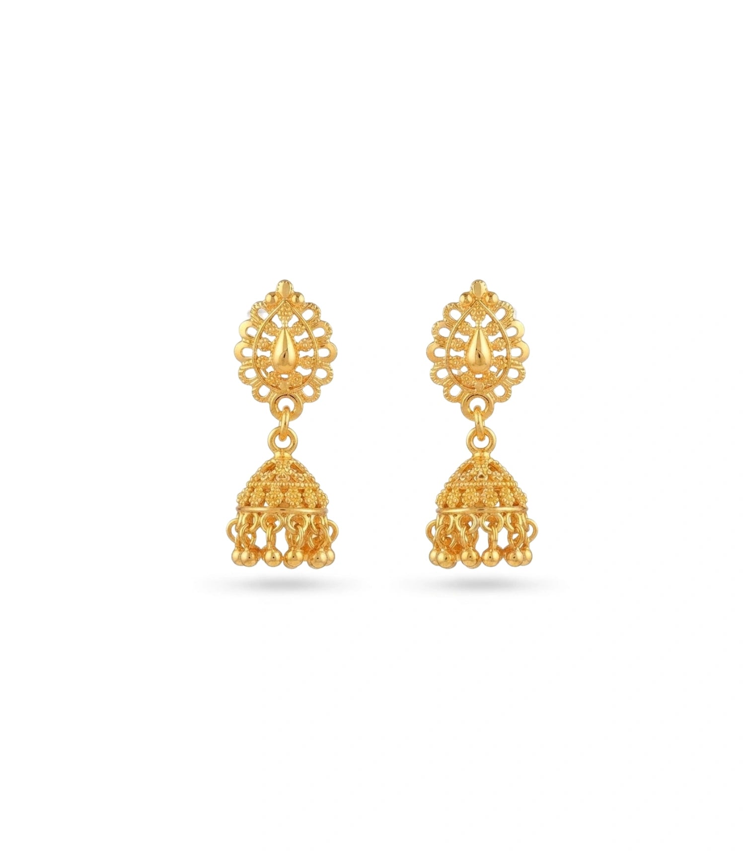 Gold Plated Ethnic Dome Jhumka Earrings
