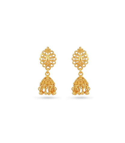 Gold Plated Ethnic Dome Jhumka Earrings