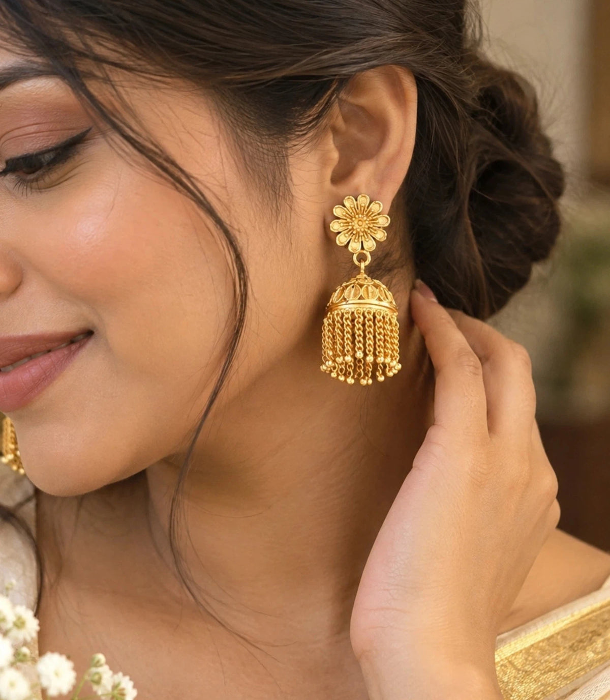 Gold Plated Ethnic Timeless Jhumka Earrings