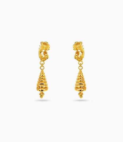 Gold Plated Ethinic Blooming Jhumka Earrings