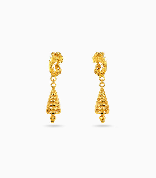 Gold Plated Ethinic Blooming Jhumka Earrings