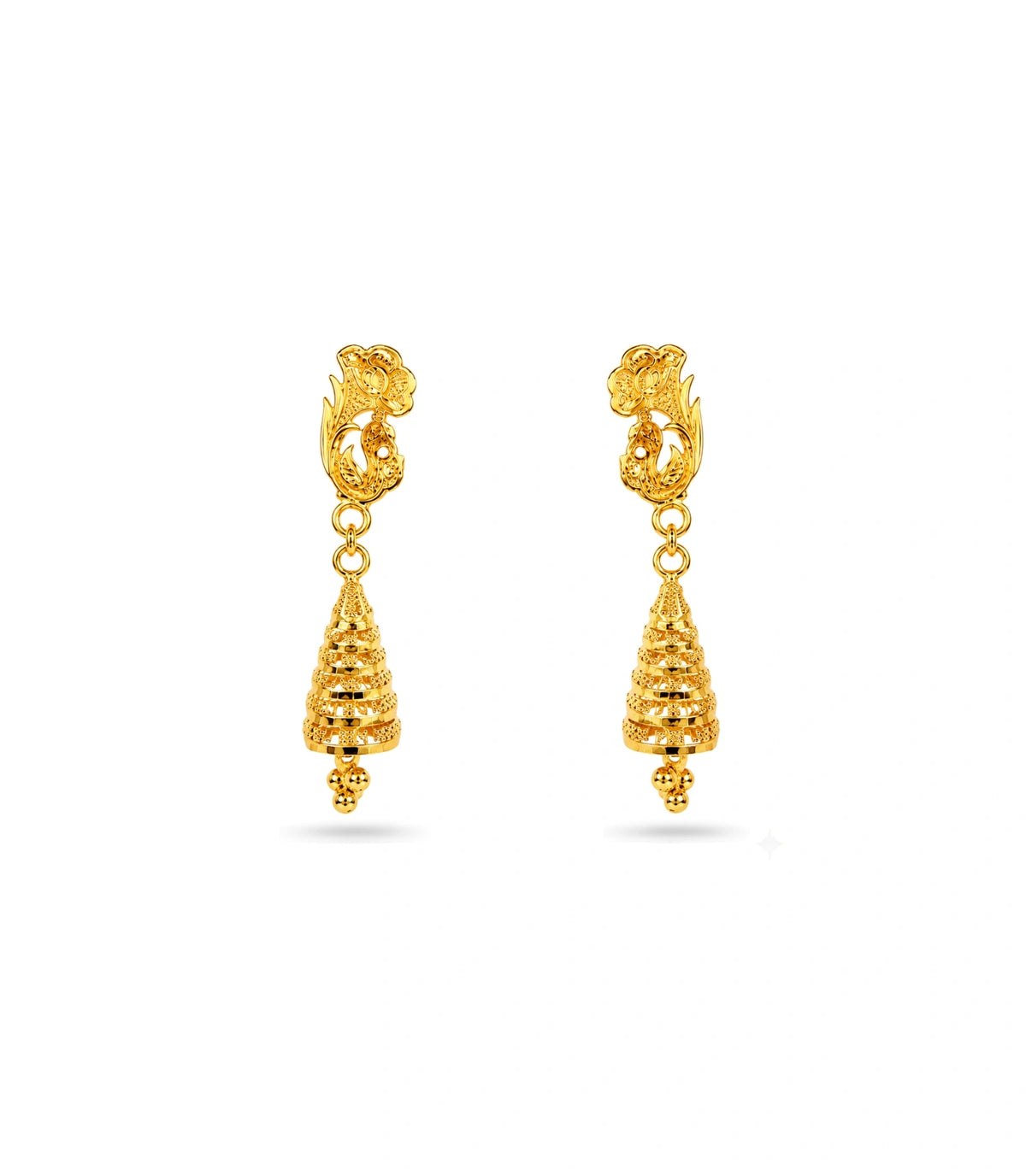 Gold Plated Ethinic Blooming Jhumka Earrings