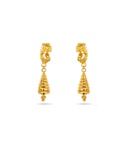 Gold Plated Ethinic Blooming Jhumka Earrings