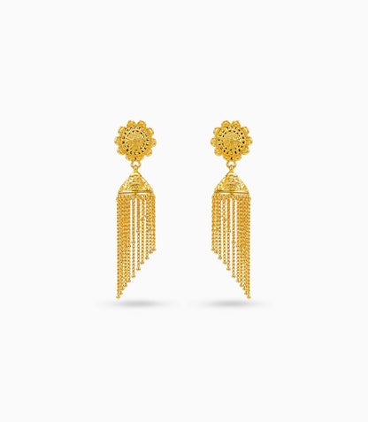 Gold Plated Ethnic Radiant Jhumka Earrings
