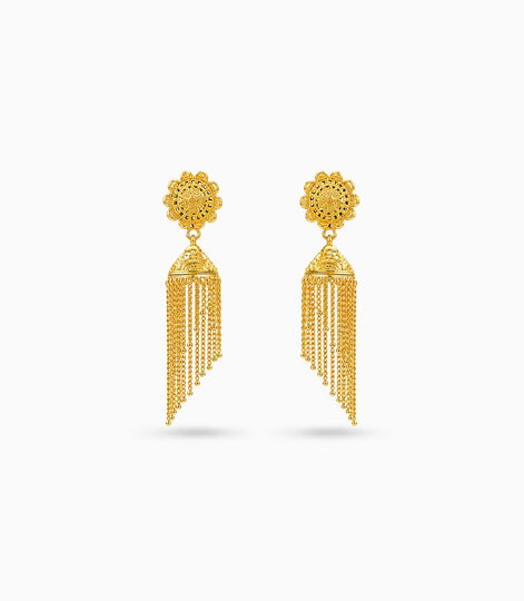 Gold Plated Ethnic Radiant Jhumka Earrings
