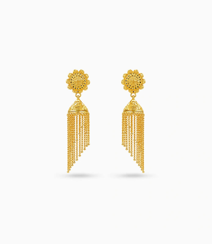 Gold Plated Ethnic Radiant Jhumka Earrings