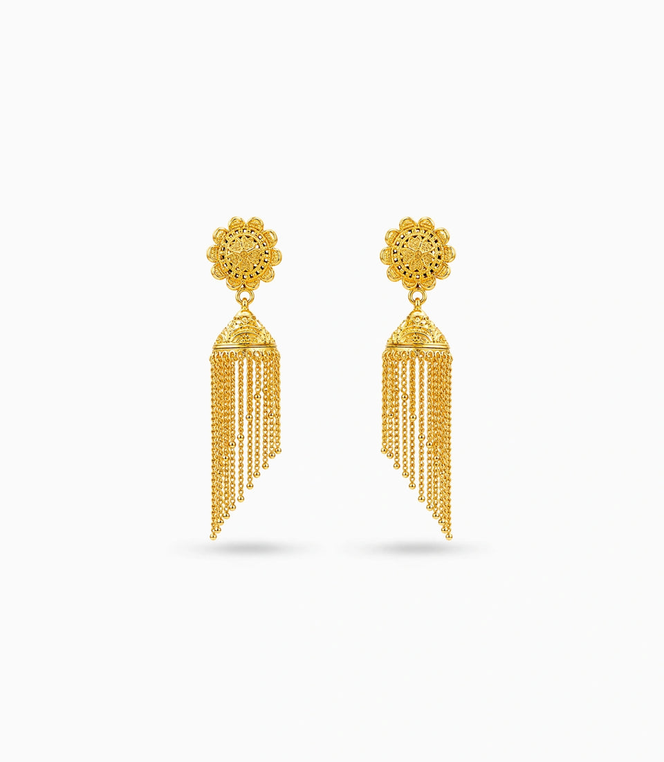 Gold Plated Ethnic Radiant Jhumka Earrings