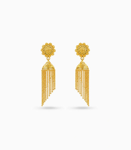 Gold Plated Ethnic Radiant Jhumka Earrings