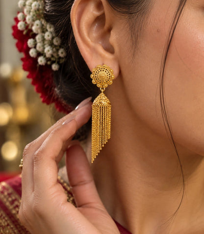 Gold Plated Ethnic Radiant Jhumka Earrings
